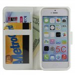 Wholesale iPhone 5C Slim Flip Design Wallet Case (Flower)